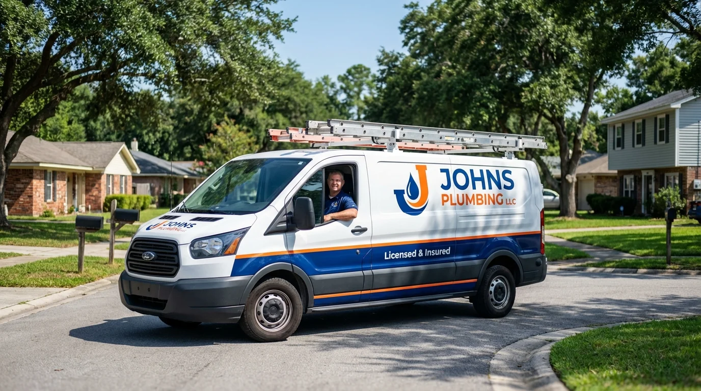 Johns Plumbing LLC service van in Henderson, TN